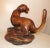 Wood Life Size Antique 1800's Hand Carved Burl Wood Japanese Panther Sculpture Statue For Sale - Image 7 of 12