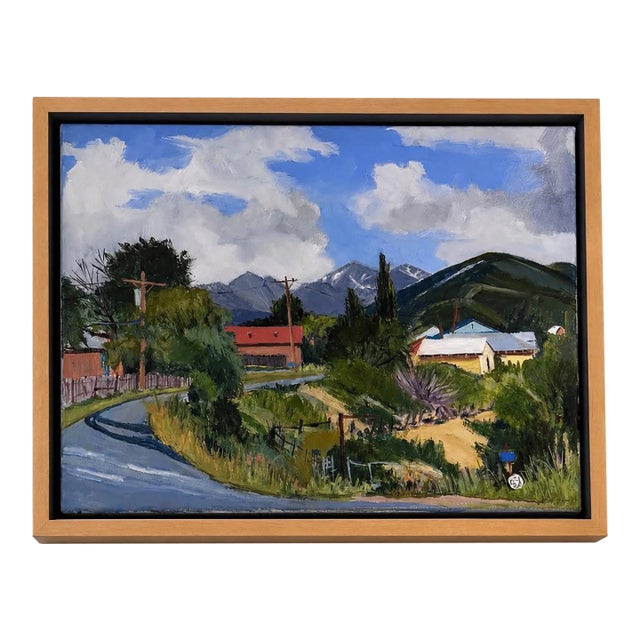 David Loren Bass Landscape Painting – New Mexico Road Scene, Oil on Canvas, 12 X 16 For Sale