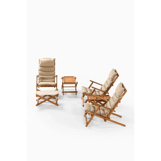 Wood Easy Chairs and Side Tables by Børge Mogensen for Søborg Møbler, Set of 6 For Sale - Image 7 of 11