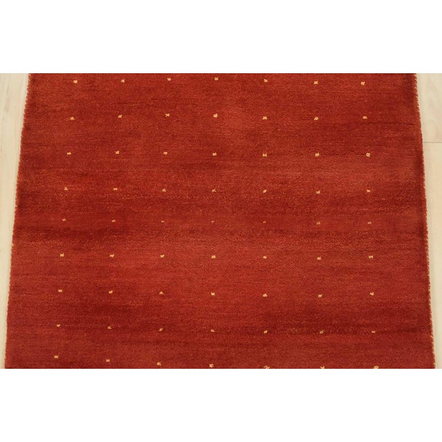 2020s Gabbeh Runner 3’1” X 9’11” Red Wool Contemporary Hand-Knotted Oriental Rug For Sale - Image 5 of 13