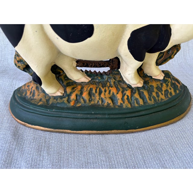 Vintage Cast Iron Happy Pig Doorstop For Sale - Image 10 of 14