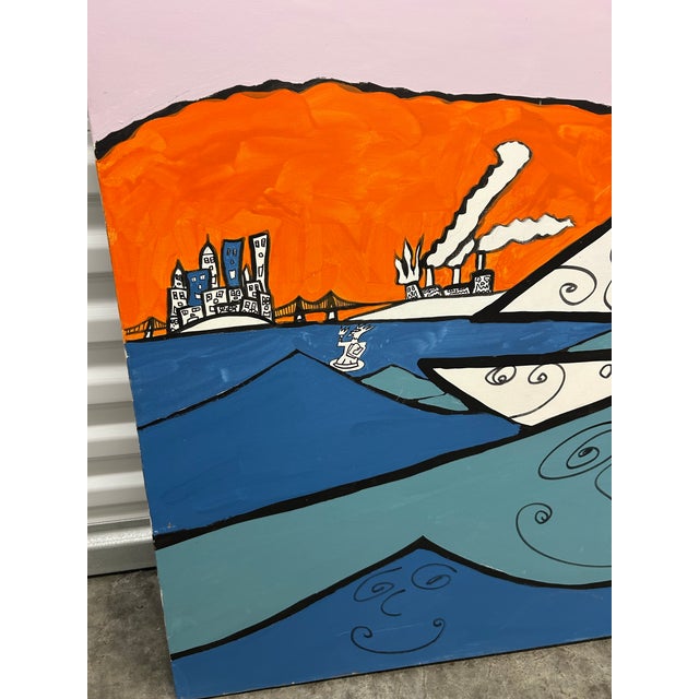 Large Original Stephan Shrem Painting of New York City For Sale In Philadelphia - Image 6 of 11
