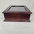 1990s Vintage 1994 Bombay Company Mahogony Wood Glass Top Display Shadow Box Green Velvet Interior For Sale - Image 5 of 14