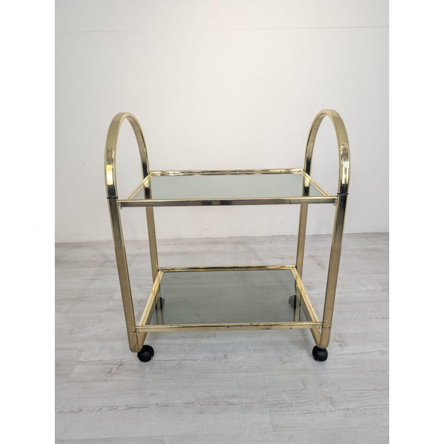 Hollywood Regency Italian Mobile Brass Bar, 1970s For Sale - Image 14 of 16