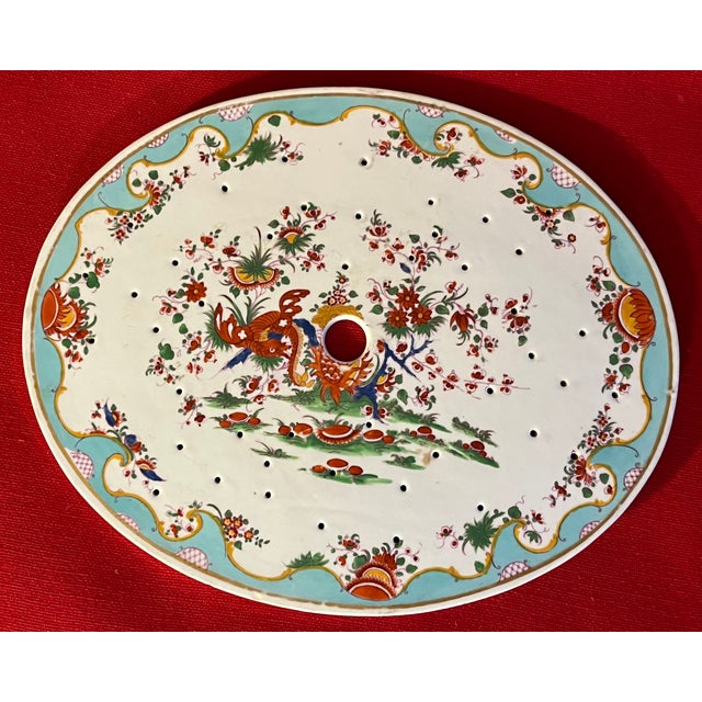 Antique 19th Century Worcester Porcelain Mazarin or Platter Strainer in the Famed Jabberwocky Pattern For Sale - Image 9 of 10
