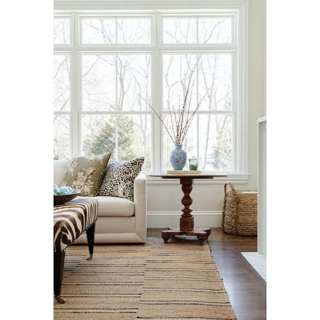 Tan Erin Gates by Momeni Crescent Broken Black and White Stripe Natural Hand Woven Jute Area Rug 8' X 10' For Sale - Image 8 of 10