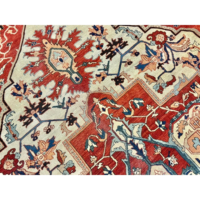 Persian Antique Persian Serapi Rug 9'4" X 13'11" For Sale - Image 3 of 4