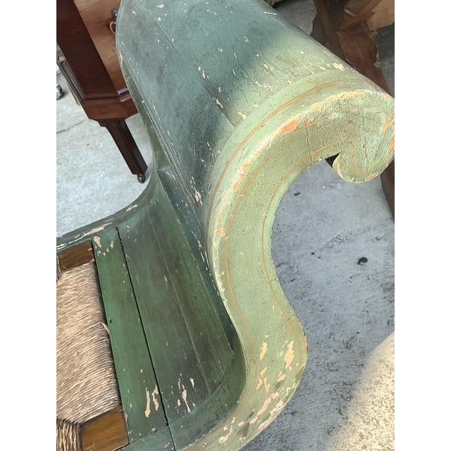 Army Green Vintage 18th Century Israel Cope Scroll Settee For Sale - Image 8 of 15