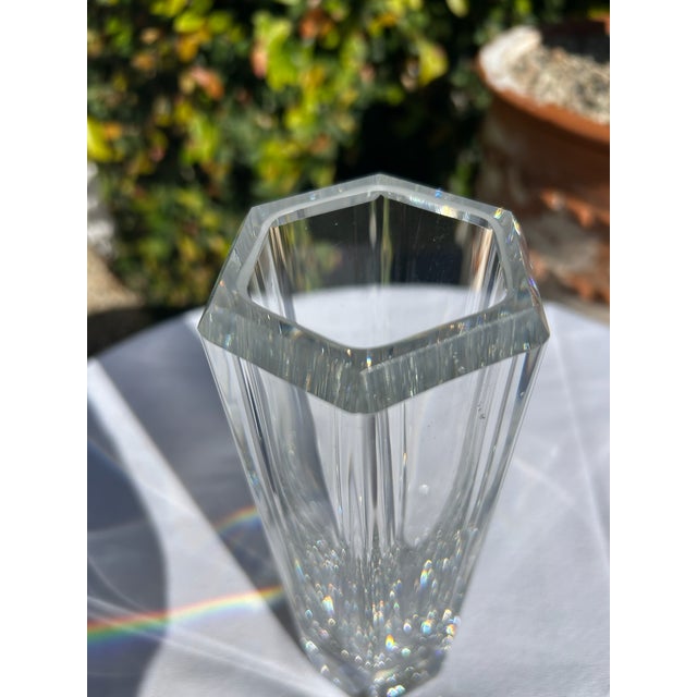 Transparent Vintage Kosta Boda Colonna Crystal Vase For Sale - Image 8 of 13