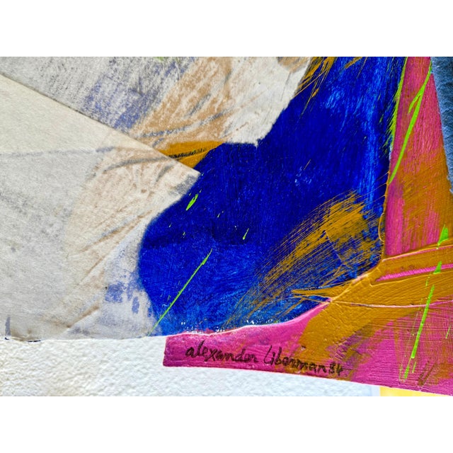 Alexander Liberman, Large Modernist Alexander Liberman Contemporary Mixed Media Painting Svet III, 1984 For Sale - Image 12 of 13