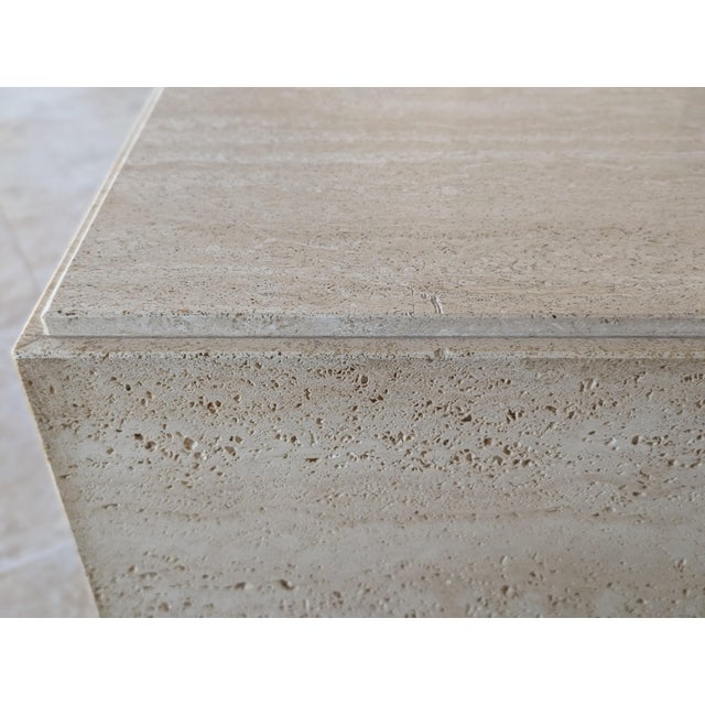Mid-Century Modern Late 20th Century Modern Classic Travertine Coffee Table For Sale - Image 3 of 5