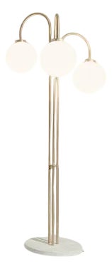 DL330 Floor Lamp in White Marble and Blown Glass by Daluce