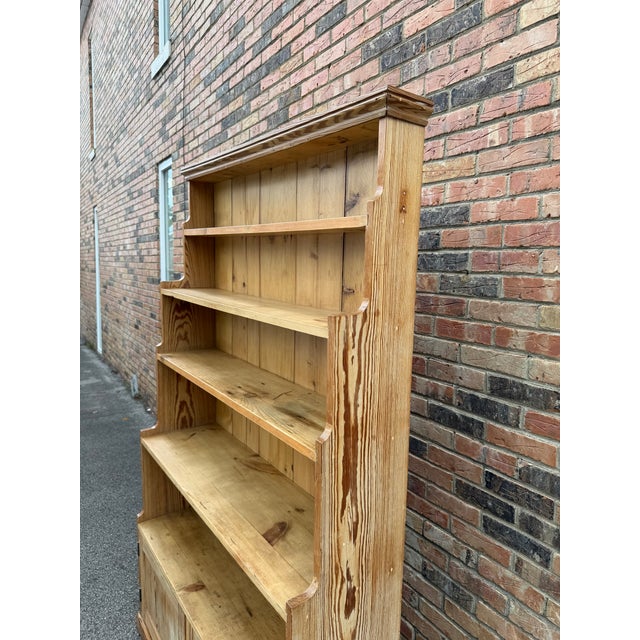 19th Century English Pine Water Fall Bookcase For Sale - Image 4 of 9