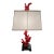 Faux Coral Painted Red Table Lamps -a Pair For Sale
