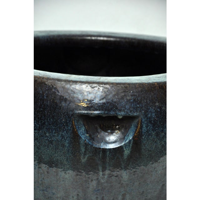 Navy Blue Antique Yixing Blue Flambe Glazed Stoneware Pot For Sale - Image 8 of 15