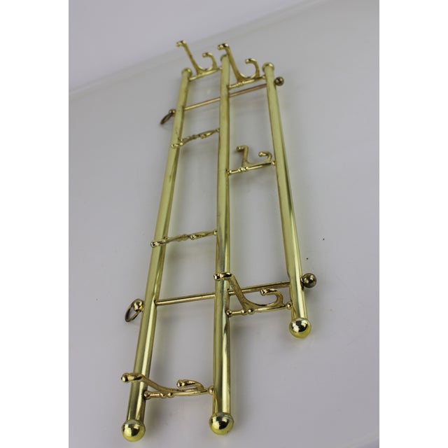 Brass Coat Rack with Adjustable Hooks, 1950s For Sale - Image 6 of 10