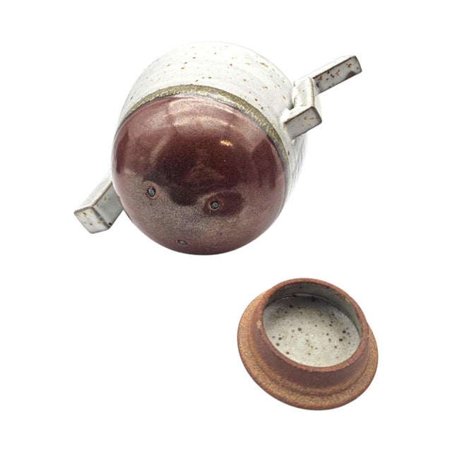 Postmodern Memphis Style Studio Stoneware Teapot on Ceramic Pedestal 16.5" For Sale - Image 10 of 12