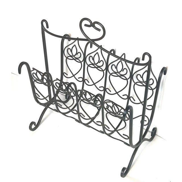 Black Iron French Victorian Magazine Firewood Rack Holder Kindle Dimensions: 15” width x 10” depth x 15” height