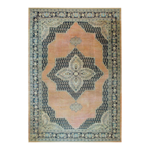 1890s orangePeach Medallion Antique Persian Tabriz Rug 11'6" X 17'6" Handknotted Wool Carpet