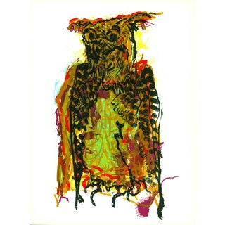 1970 Lithograph by Jean-Paul Riopelle "Hibou" (Owl) For Sale