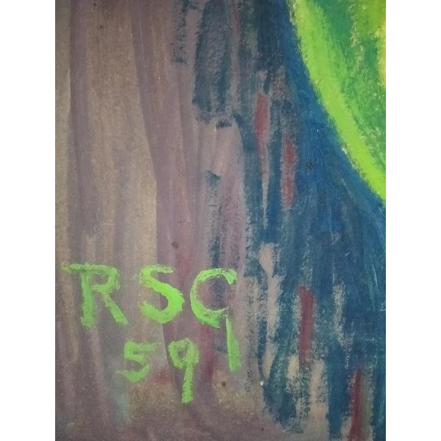 Gabino Rey Santiago, Portrait, 1959, Mixed Media on Paper For Sale - Image 4 of 5