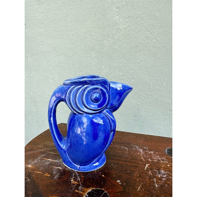 1970s Cobalt Blue Tucan Pitcher For Sale - Image 4 of 7
