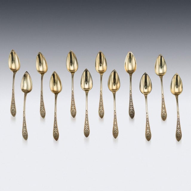 Antique French Empire Silver Confiturier Spoons, 1800, Set of 13 For Sale - Image 14 of 18