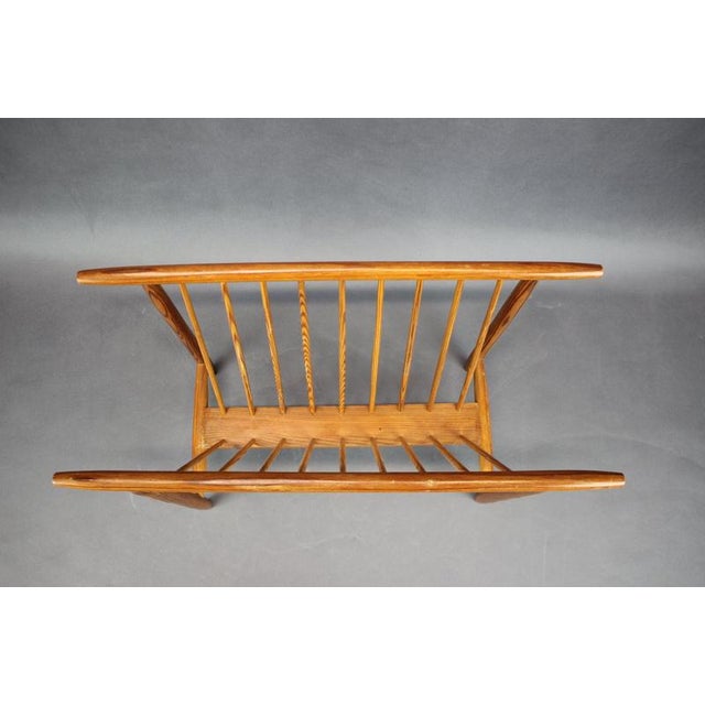 Mid-Century Modern Czechoslovakian Wooden Magazine Rack, 1950s For Sale - Image 3 of 6