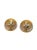 Art Deco 1980s Crown Trifari Vintage Brushed Gold and Silver Tone Domed Clip-on Earrings, A Pair For Sale - Image 3 of 6