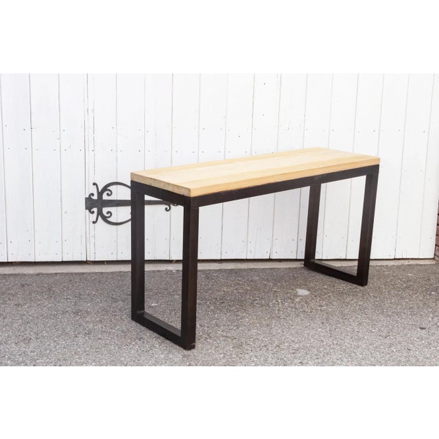 Ecru Industrial Style Console Table For Sale - Image 8 of 11