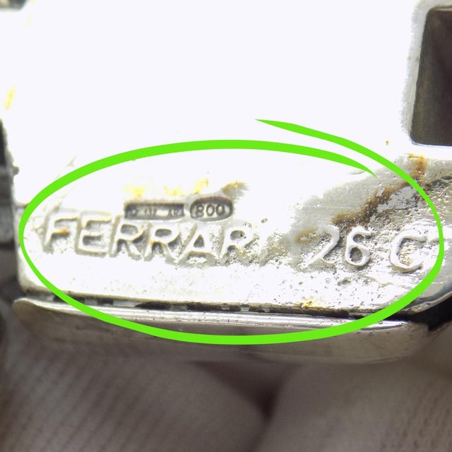 Vintage Italian Handmade Genuine Silver Ferrari F1 260 Racing Car Large Figurine For Sale - Image 9 of 11