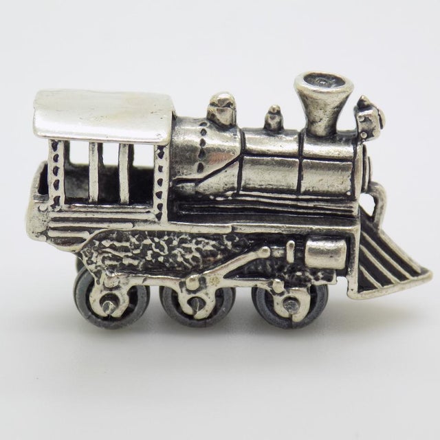 Vintage Italian Handmade Genuine Sterling Silver 925 Locomotive Train Figurine, 1970s For Sale - Image 13 of 13