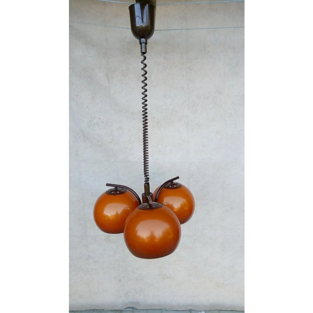 Metal Vintage Red Chandelier, 1980s For Sale - Image 7 of 11