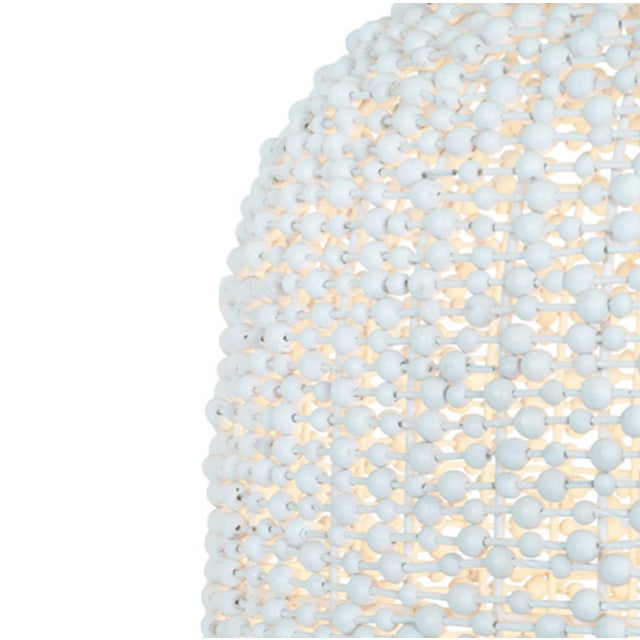 Contemporary Matthew Izzo Home Arleigh Wood Bead Bell-Shaped Pendant Light For Sale - Image 3 of 4