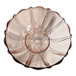 Vintage Anchor Hocking Pink Oyster and Pearl Depression Glass Bowl