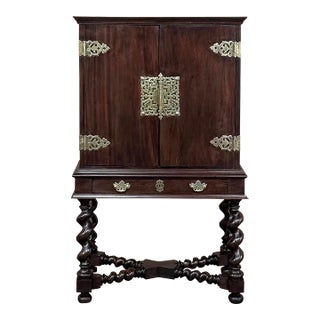 19th Century Dutch Collector’s Cabinet With Brass Hardware For Sale