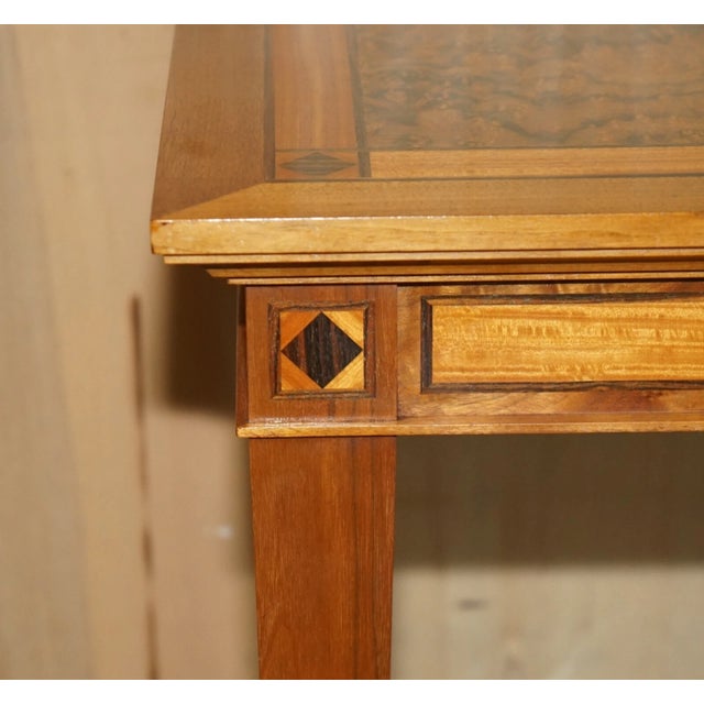 Late 20th Century Stunning Vintage 1994 David Linley Burr Walnut Amboyna Wood Large Console Table For Sale - Image 5 of 18