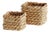 Abaca French Braid Storage Baskets Square, Set of 2 For Sale
