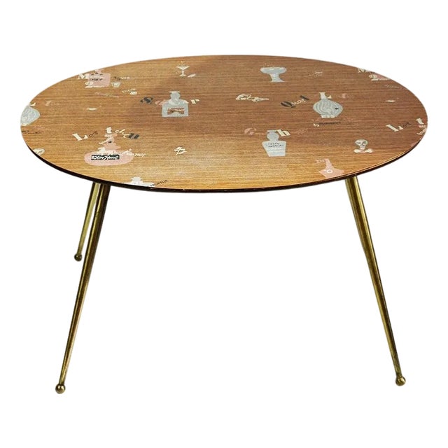 Mid-Century Oval Cocktail Coffee Table attributed to Ilse Möbel Germany, 1950s For Sale