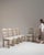 This set of six 1970s oak dining chairs with upholstered seats from France, made in pale, limed oak with ladder backs and...