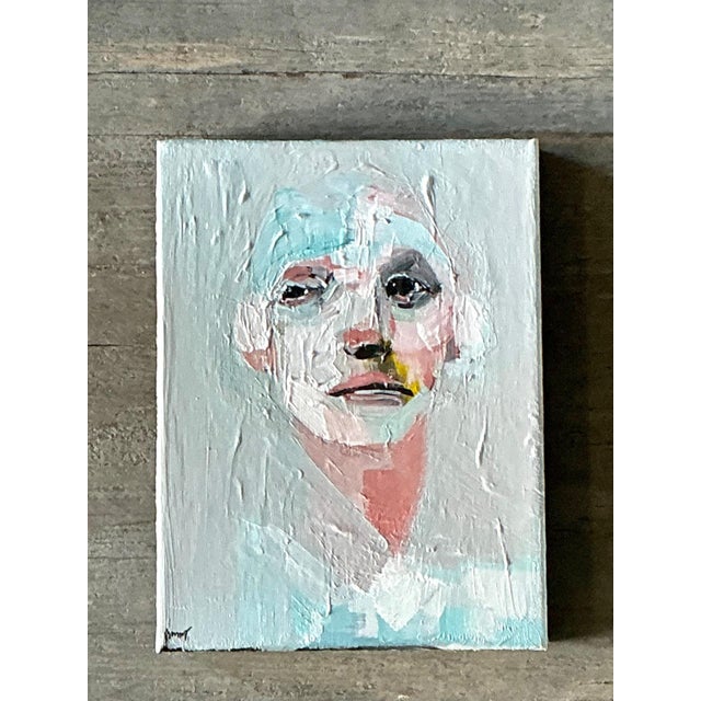 Vintage Abstract Expressionist Portrait Painting For Sale - Image 14 of 14