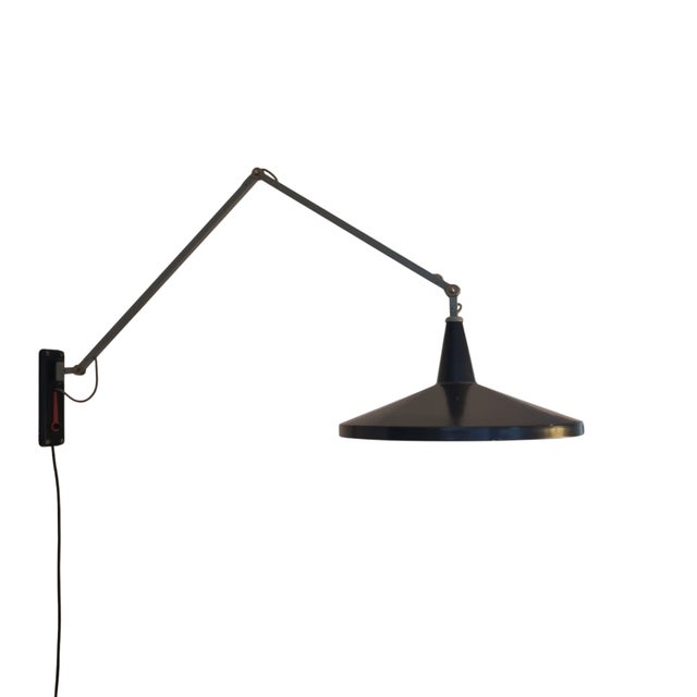 Black Model 4050 Panama Lamp by Wim Rietveld for Gispen, 1955 For Sale - Image 11 of 17