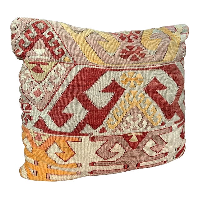 Small Custom Pillow With Antique Kilim Textile For Sale