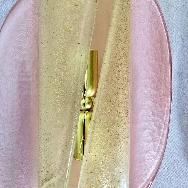 Pair of Pink and Gold Murano Glass Sconces 1990s For Sale - Image 9 of 12