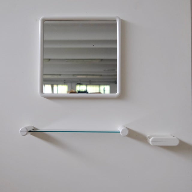 White Bathroom Set Mirror, Shelf & Soap Holder from Gedy Italia, Set of 3 For Sale - Image 8 of 18
