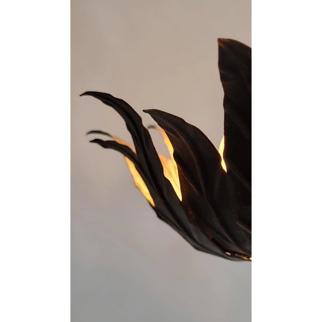 Metal Mid-Century Modern Sunflower Wall or Ceiling Light, 1950s For Sale - Image 7 of 11