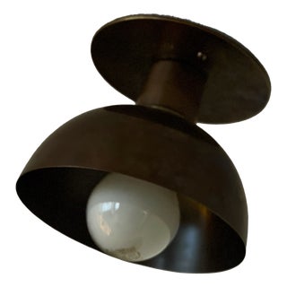 Corridor Spotlight with Brown Shade and Brass Fittings, 2010s For Sale