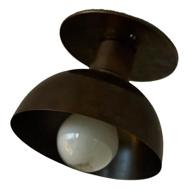 Corridor Spotlight with Brown Shade and Brass Fittings, 2010s For Sale