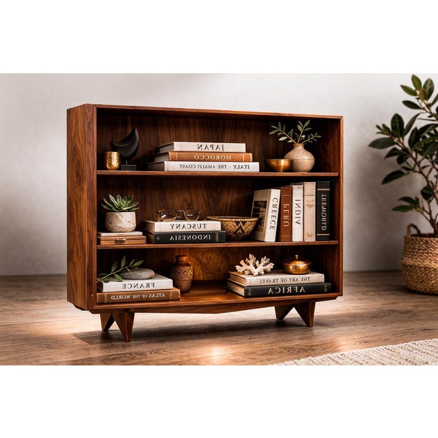 Martin Eisler & Carlo Hauner Bookshelf in Caviúna wood, Forma S.A., Brazilian Modern, circa 1950 For Sale - Image 4 of 11