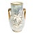 Art Deco 1940s Pearl Double Handled Floral Lily 22kt Gold Lusterware Vase For Sale
